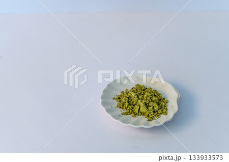 Matcha Powder and Drink on White Background 133933573