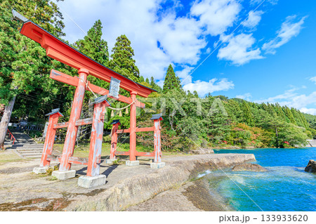 秋の御座石神社 鳥居 秋田県仙北市 秋の御座石神社 鳥居 秋田県仙北市 133933620
