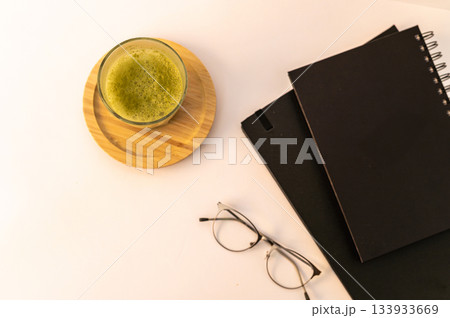 Cozy reading time with matcha latte Cozy reading time with matcha latte 133933669