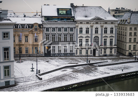 The outdoors in Ghent during the winter. The outdoors in Ghent during the winter. 133933683