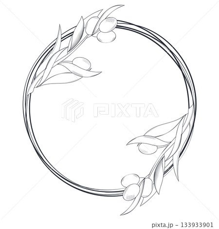 frame with olives 133933901