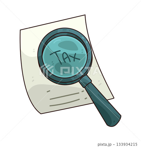 illustration of Tax document with Magnifying Glass illustration of Tax document with Magnifying Glass 133934215