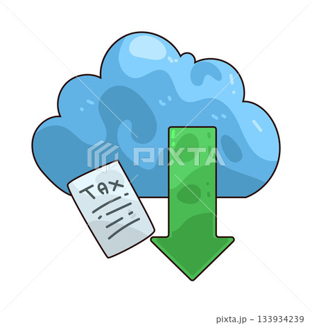 illustration of Tax Cloud Download illustration of Tax Cloud Download 133934239