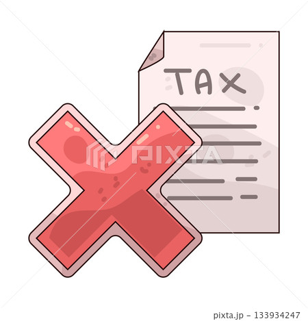 illustration of Tax Form With Cross Mark illustration of Tax Form With Cross Mark 133934247