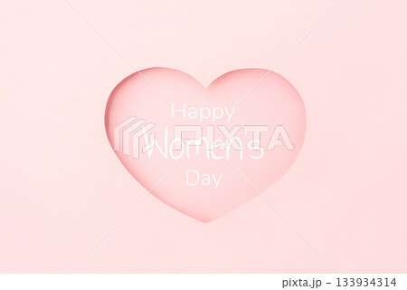 Women's day concept. Pink heart on background. 133934314