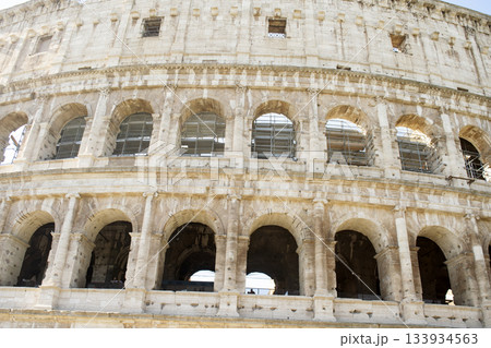 colosseum facade detail in Rome italy 133934563