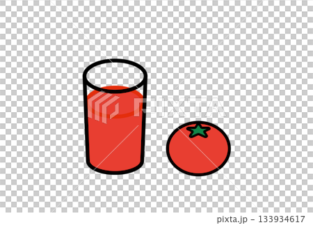 Illustration of tomato juice and one tomato Illustration of tomato juice and one tomato 133934617