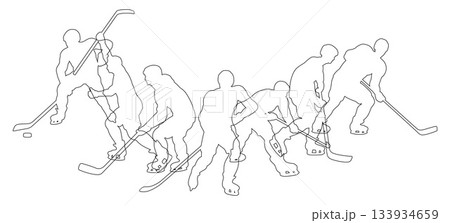Ice Hockey Silhouette People Player Silhouettes 133934659