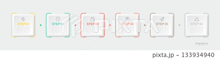 Infographic 6 options design elements for your business data. Vector Illustration. Infographic 6 options design elements for your business data. Vector Illustration. 133934940