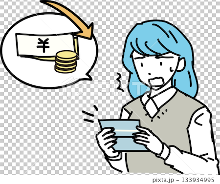 Asset formation_Woman shocked at seeing account balance in bankbook Asset formation_Woman shocked at seeing account balance in bankbook 133934995