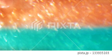 Orange-green gradient abstract glitter background. Horizontal banner 133935103