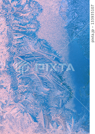 Ice texture on the frozen glass. Abstract background. Gradient color Ice texture on the frozen glass. Abstract background. Gradient color 133935107