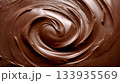 滑らかなチョコレートの渦の背景 133935569
