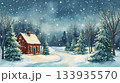 優しいタッチの雪が降る冬の風景イラスト 133935570