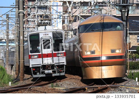 【東武】10030型 区間準急と100系 特急「けごん」(東武スカイツリーライン:春日部〜一ノ割) 【東武】10030型 区間準急と100系 特急「けごん」(東武スカイツリーライン:春日部〜一ノ割) 133935701