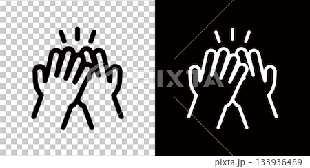 High five hand icon, hand gesture representing friendship and teamwork High five hand icon, hand gesture representing friendship and teamwork 133936489