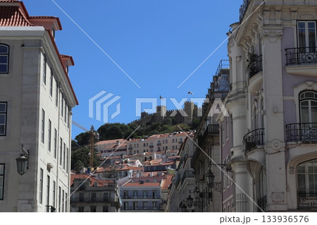 Saint George's Castle over Lisbon's Downtown Rooftops, Portugal Saint George's Castle over Lisbon's Downtown Rooftops, Portugal 133936576