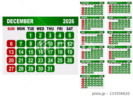 2026 Calendar Grid With December Highlighted And Monthly Overviews january february 133936620