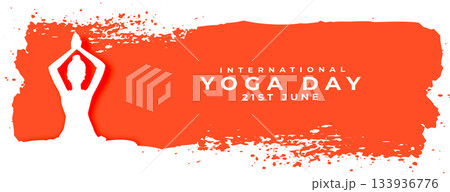 papercut style world yoga day event banner with grungy effect papercut style world yoga day event banner with grungy effect 133936776