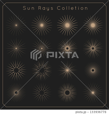 vintage style set of bursting sun rays icon in set vintage style set of bursting sun rays icon in set 133936778