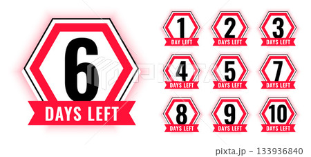 eye catching number of days left sticker for website announcement 133936840