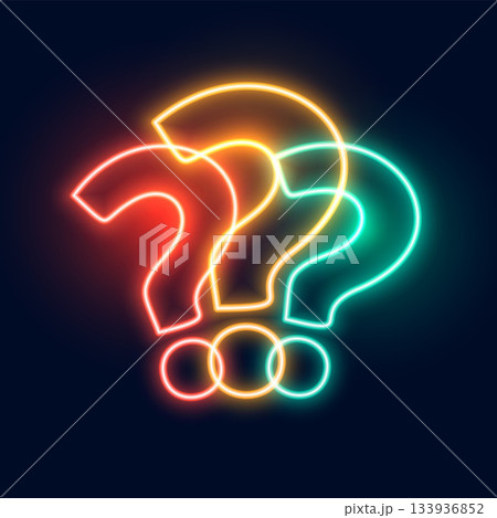 glowing neon question mark symbol background for web help and support 133936852