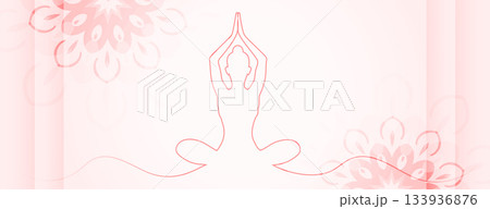 international yoga day poster woman doing asana in line art international yoga day poster woman doing asana in line art 133936876