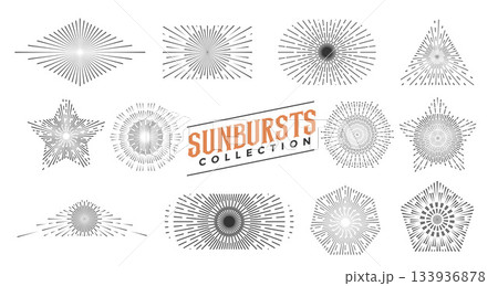 pack of sunrays burst icon in line style pack of sunrays burst icon in line style 133936878