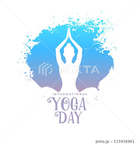 world yoga day white poster with splatter effect world yoga day white poster with splatter effect 133936961