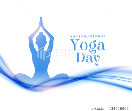 international yoga day event poster in wavy style international yoga day event poster in wavy style 133936962