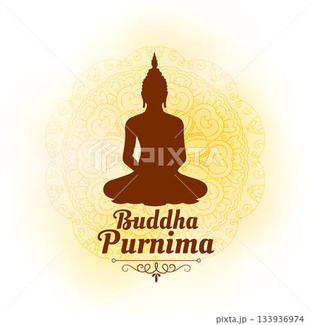 elegant buddha purnima or vesak day cultural background design 133936974