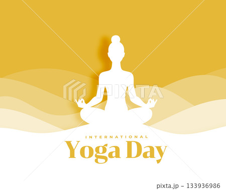 international yoga day celebration poster in papercut style international yoga day celebration poster in papercut style 133936986