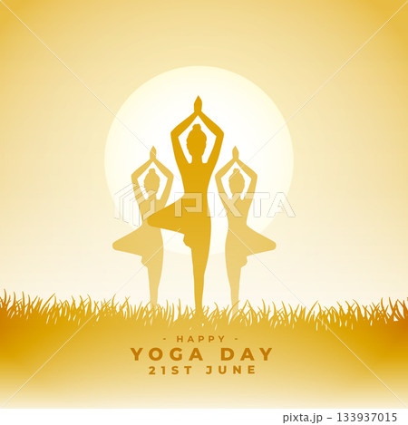 international yoga day morning background woman doing yoga asana in grass international yoga day morning background woman doing yoga asana in grass 133937015