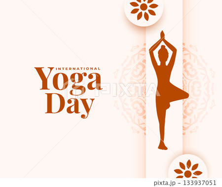 woman doing asana for international yoga day celebration 133937051