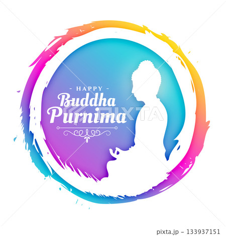 papercut style happy buddha purnima cultural background 133937151