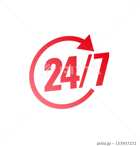 24 hrs and 7 days always open service availability poster 133937231