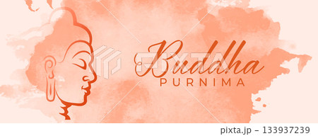 watercolor style lord gautama buddha purnima wishes wallpaper design 133937239