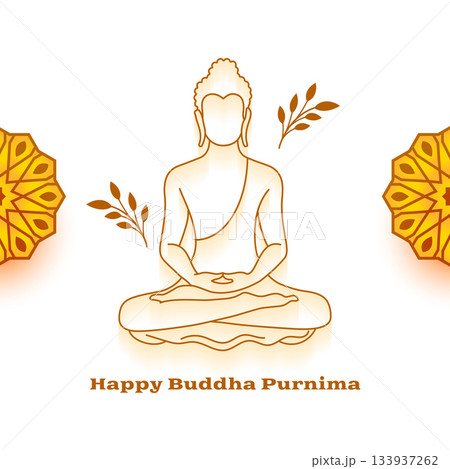 line art buddh purnima or vesak day celebration background line art buddh purnima or vesak day celebration background 133937262