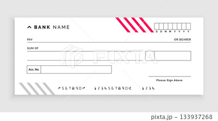 white bank cheque, check paper template design white bank cheque, check paper template design 133937268