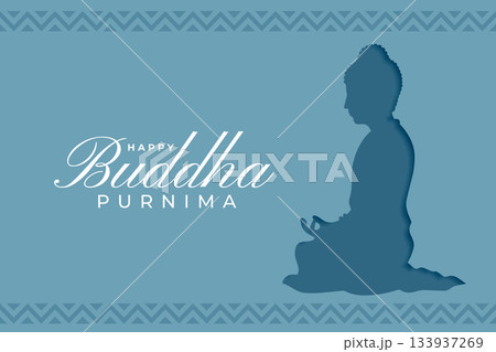 happy buddha purnima festive card in papercut style 133937269