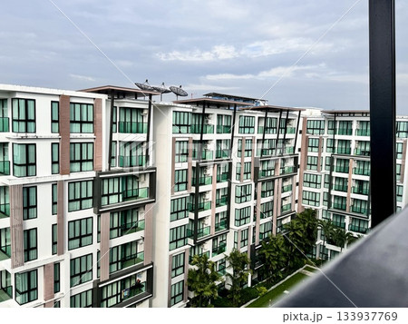 Multi-storey Asian hotel building in a modern style 133937769