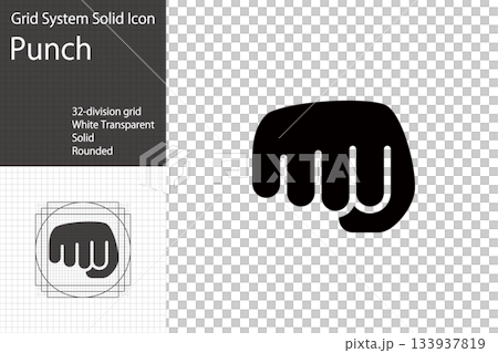 Fist and punch hand icons, fighting and quarrel icons 133937819