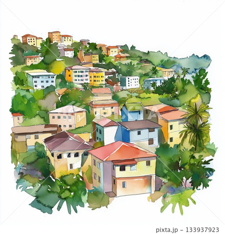 Kigali. Kigali hand drawn watercolor illustration on white background Kigali. Kigali hand drawn watercolor illustration on white background 133937923