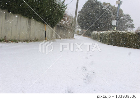 雪の降る小道 133938336