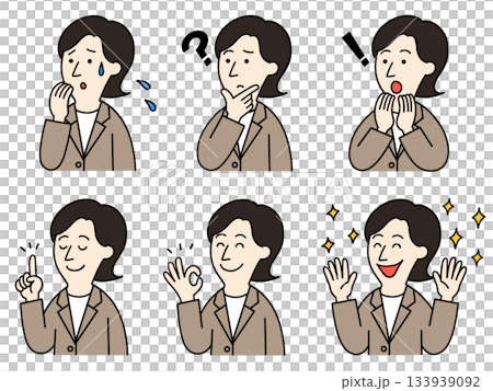 スーツを着た女性の疑問と解決 133939092