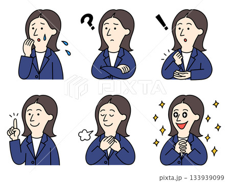 スーツを着た女性の疑問と解決 スーツを着た女性の疑問と解決 133939099