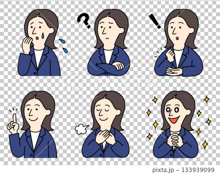 スーツを着た女性の疑問と解決 スーツを着た女性の疑問と解決 133939099