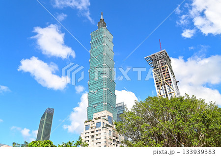 台湾にある台北101のとても美しい風景A beautiful cityscape of Taipei 133939383