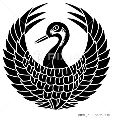 森鶴の丸という家紋です。森蘭丸、森乱、森長可、森可成の家紋です。 森鶴の丸という家紋です。森蘭丸、森乱、森長可、森可成の家紋です。 133939530