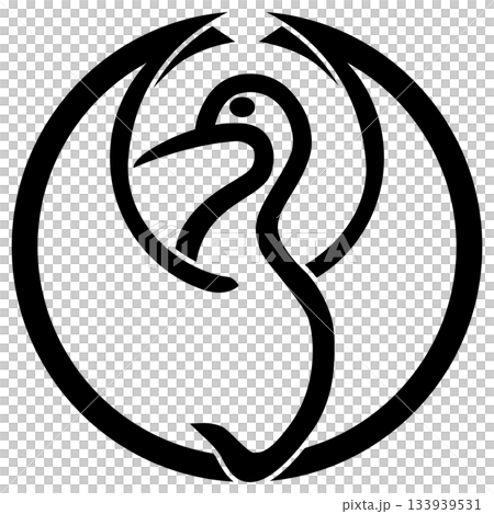 中陰光琳鶴の丸という家紋です。 133939531